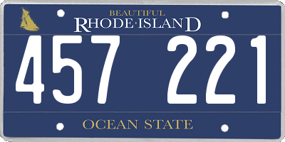 RI license plate 457221