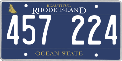 RI license plate 457224