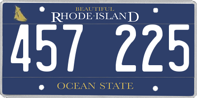 RI license plate 457225