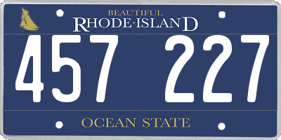 RI license plate 457227