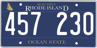 RI license plate 457230