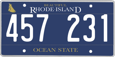 RI license plate 457231