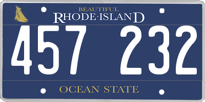 RI license plate 457232