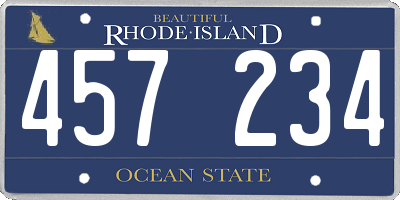 RI license plate 457234