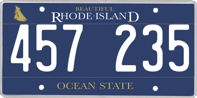 RI license plate 457235