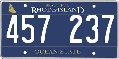 RI license plate 457237
