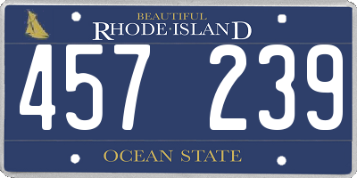 RI license plate 457239