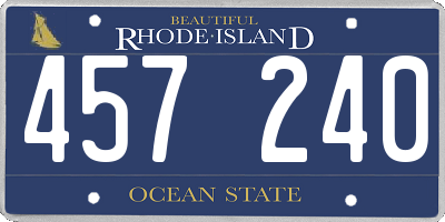 RI license plate 457240