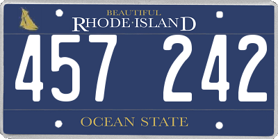 RI license plate 457242