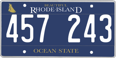 RI license plate 457243