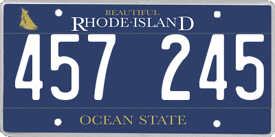 RI license plate 457245