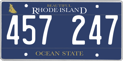RI license plate 457247