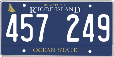 RI license plate 457249
