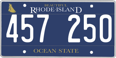RI license plate 457250