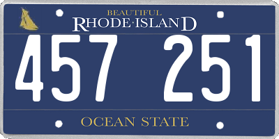 RI license plate 457251