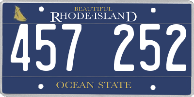 RI license plate 457252