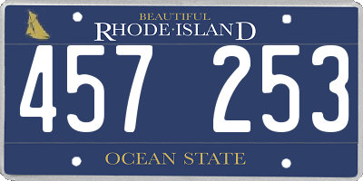 RI license plate 457253