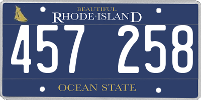 RI license plate 457258