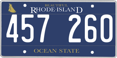 RI license plate 457260