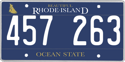 RI license plate 457263