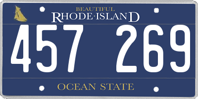 RI license plate 457269
