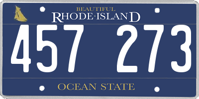 RI license plate 457273