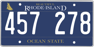 RI license plate 457278