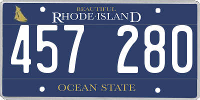 RI license plate 457280