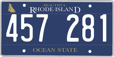 RI license plate 457281