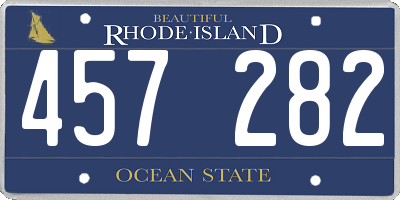 RI license plate 457282