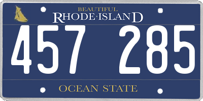 RI license plate 457285