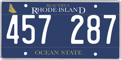 RI license plate 457287