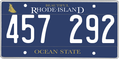 RI license plate 457292