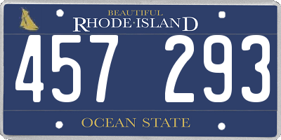 RI license plate 457293