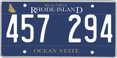 RI license plate 457294