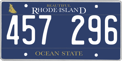 RI license plate 457296
