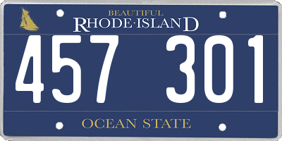 RI license plate 457301