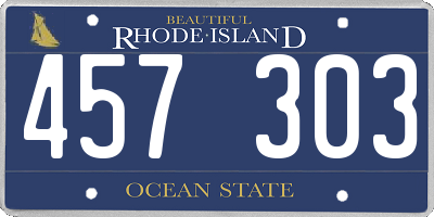 RI license plate 457303