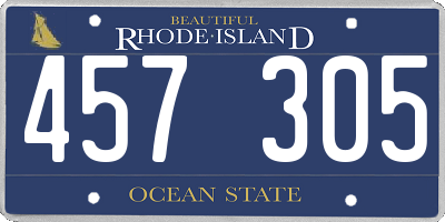 RI license plate 457305