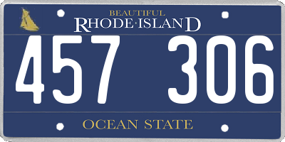 RI license plate 457306