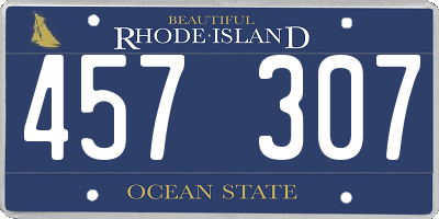 RI license plate 457307