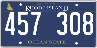 RI license plate 457308