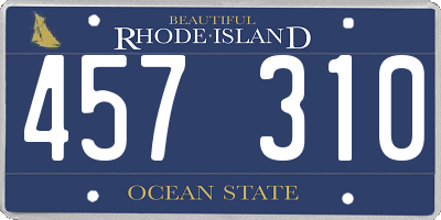 RI license plate 457310