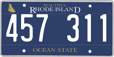 RI license plate 457311