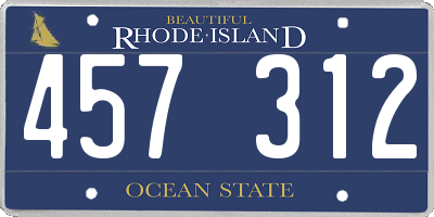 RI license plate 457312