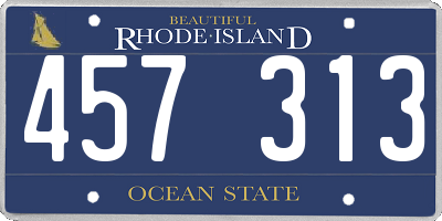 RI license plate 457313