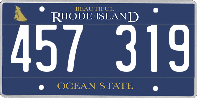 RI license plate 457319