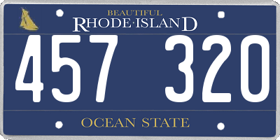 RI license plate 457320