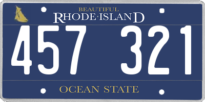RI license plate 457321