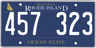 RI license plate 457323